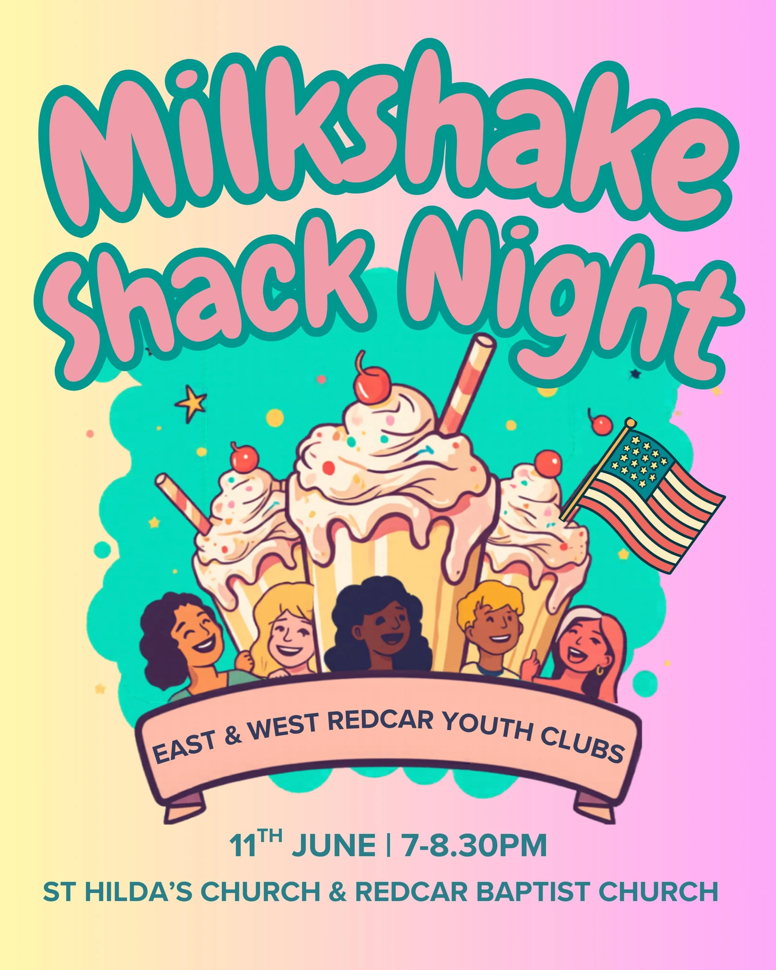 🥤🍓🍫 MILKSHAKE SHACK NIGHT! 🍌🍦🥤

Next Thursday (11 June), we&rsquo;re teaming up with our American friends for a Milkshake Shack Night! 🇺🇸✨

Come along for delicious milkshakes, lots of different flavours, fun games, and a great night hanging 
