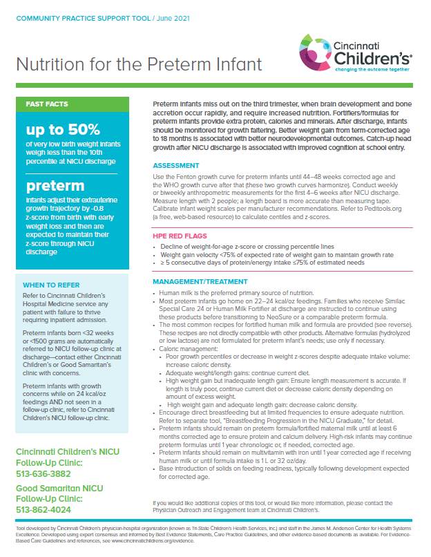 Nutrition for the Preterm Infant