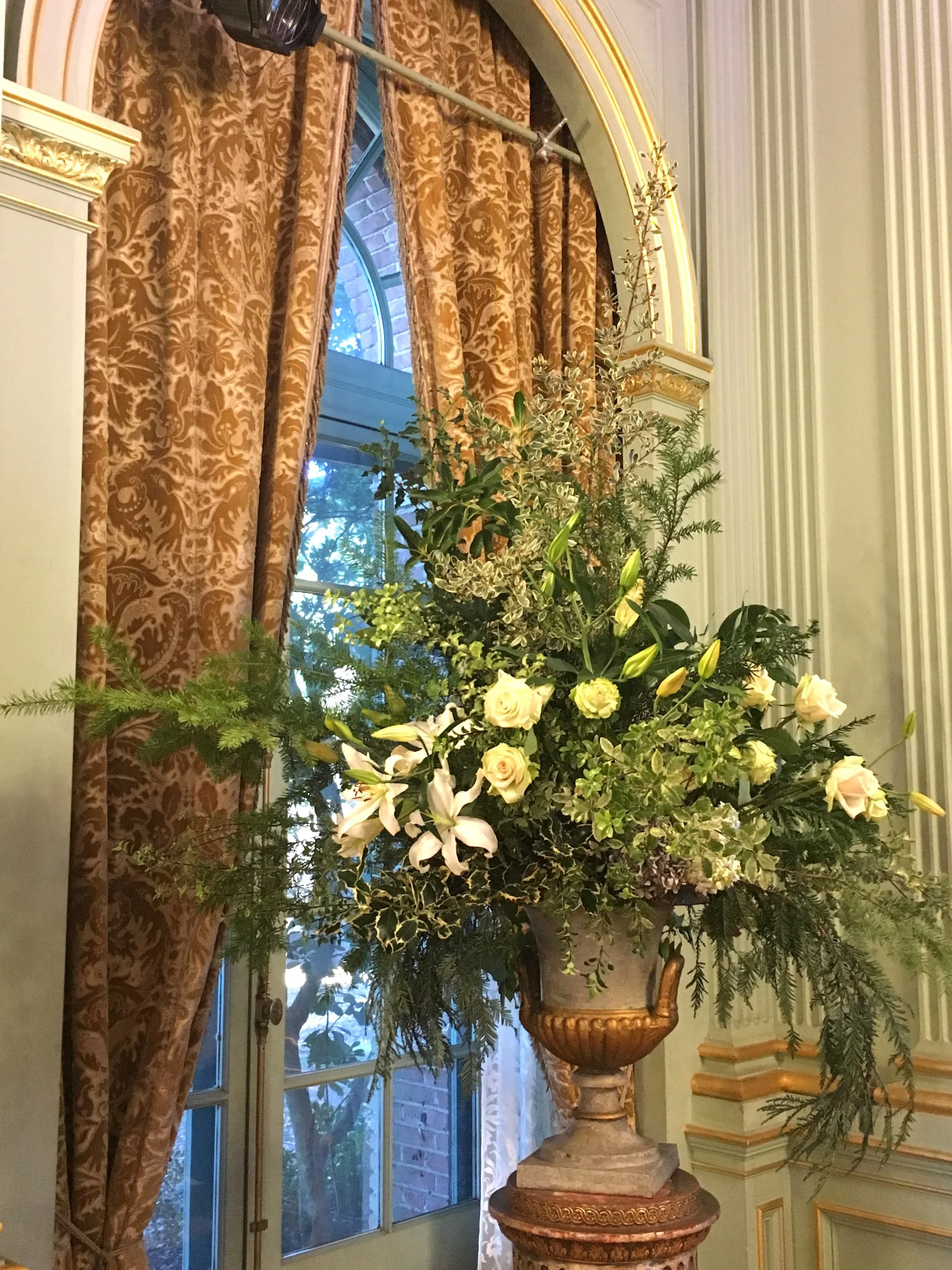 The flower arrangements throughout the house are stunning.