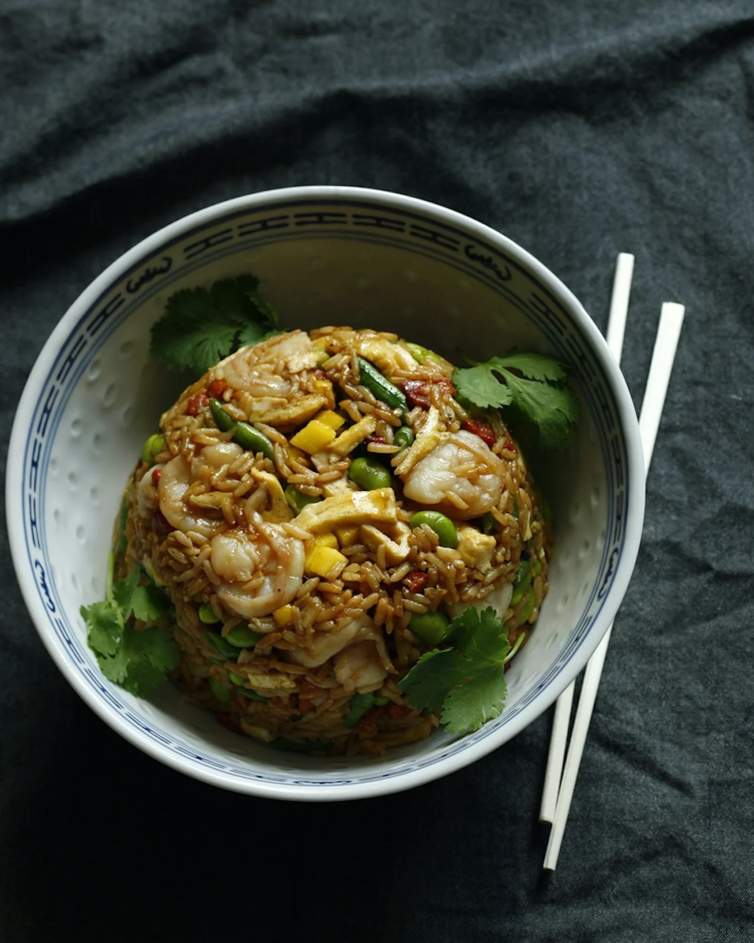 Shrimp, Chorizo, and Mango Fried Rice