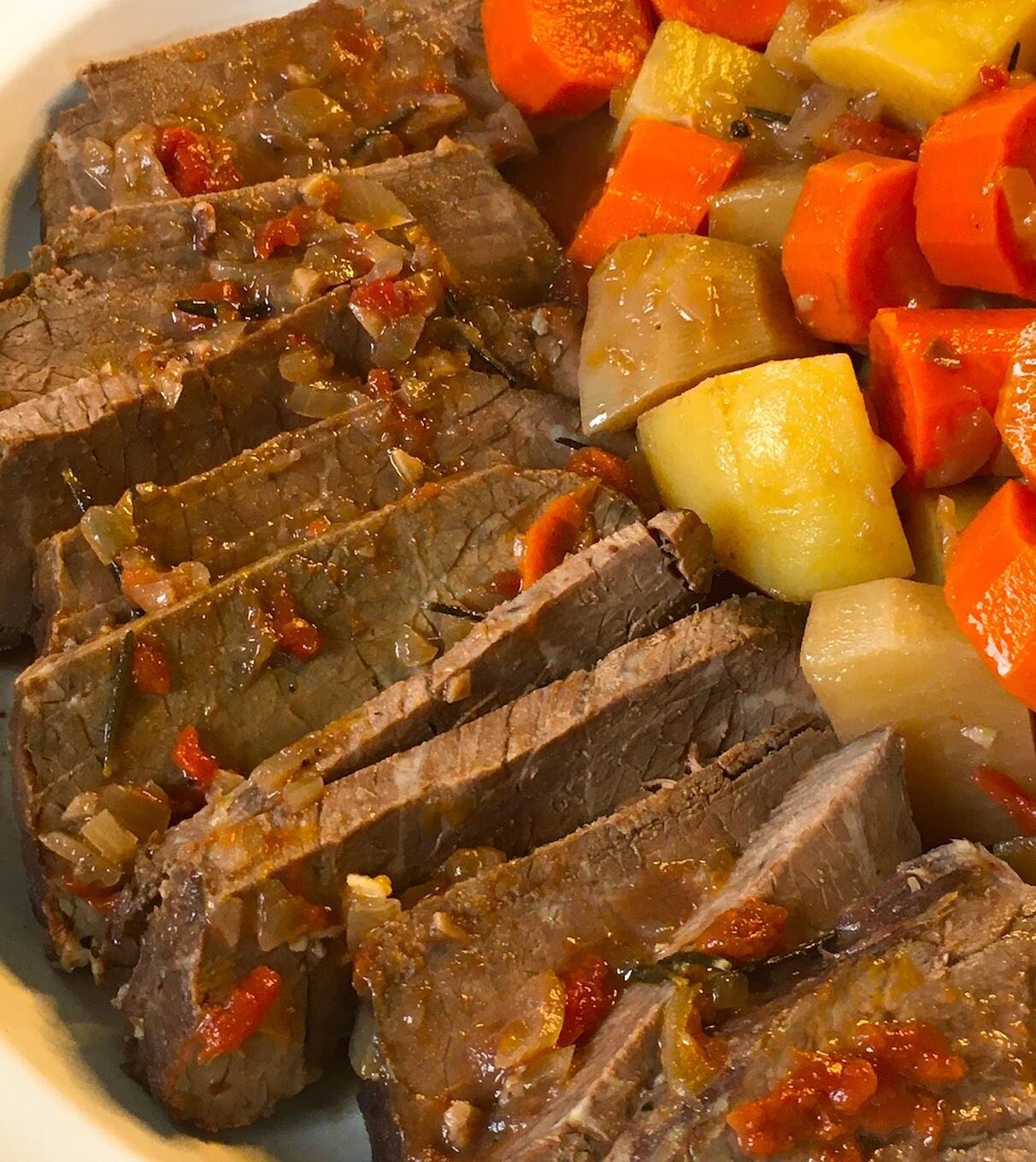 Warm up a cold night with this hearty classic meal: our recipe of the week for Pot Roast with Porcini and Root Vegetables. It&rsquo;s slow-cooked, savory comfort food at its best. Recipe by Toni Lydecker from her book &ldquo;Piatto Unico: When One Co