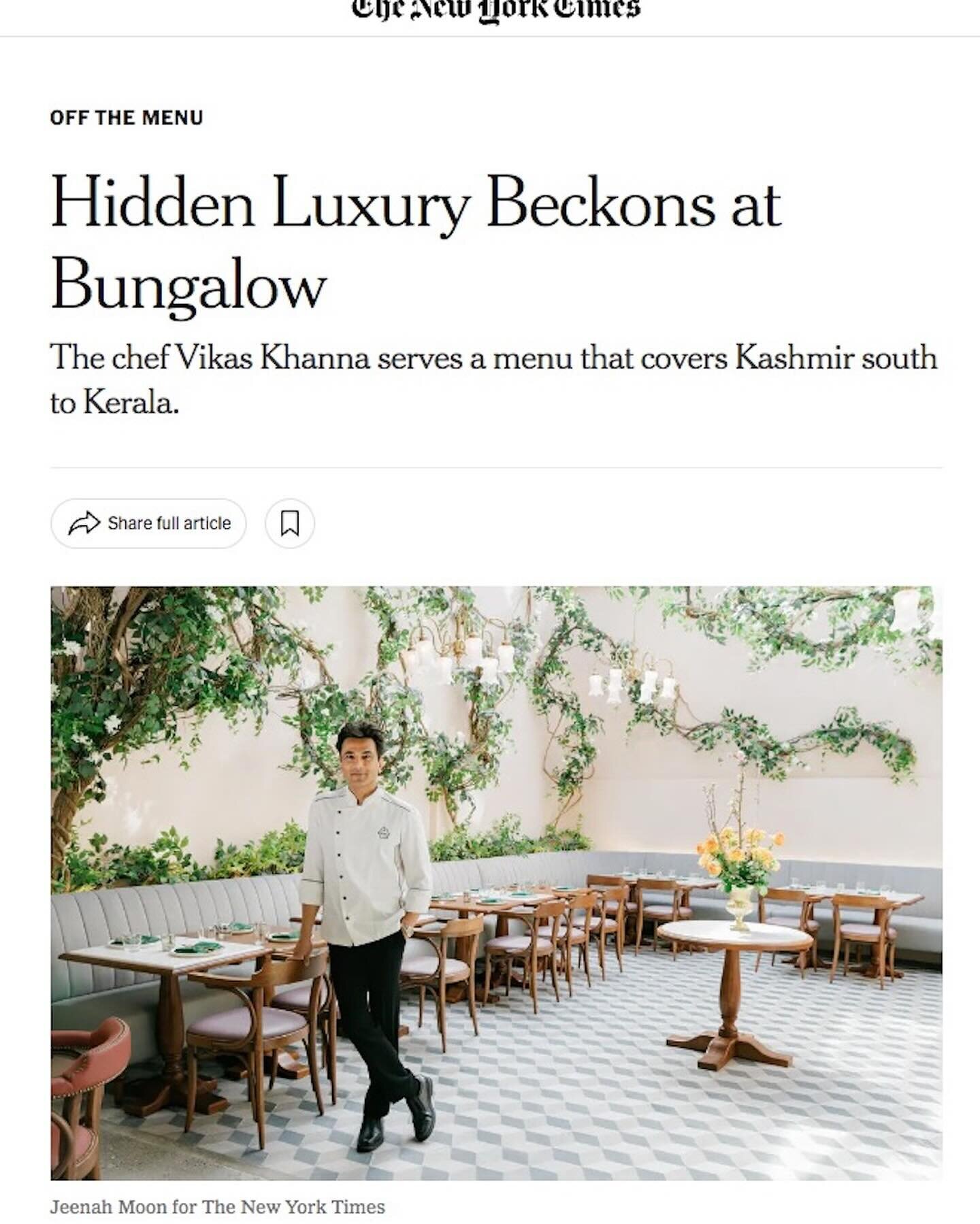 Congratulations to Chef Vikas Khanna (author of &ldquo;Flavors First: An Indian Chef&rsquo;s Culinary Journey&rdquo;) on the opening of his new NYC restaurant, Bungalow. Can&rsquo;t wait to try it! #nycrestaurants, #nycrestaurant, @vikaskhannagroup, 