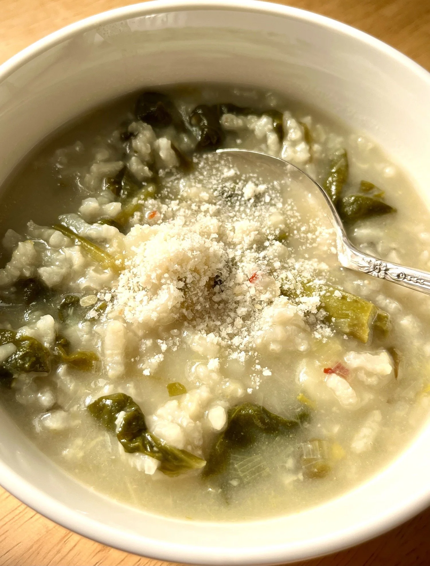 Spring Greens With Rice Soup Recipe — Lake Isle Press