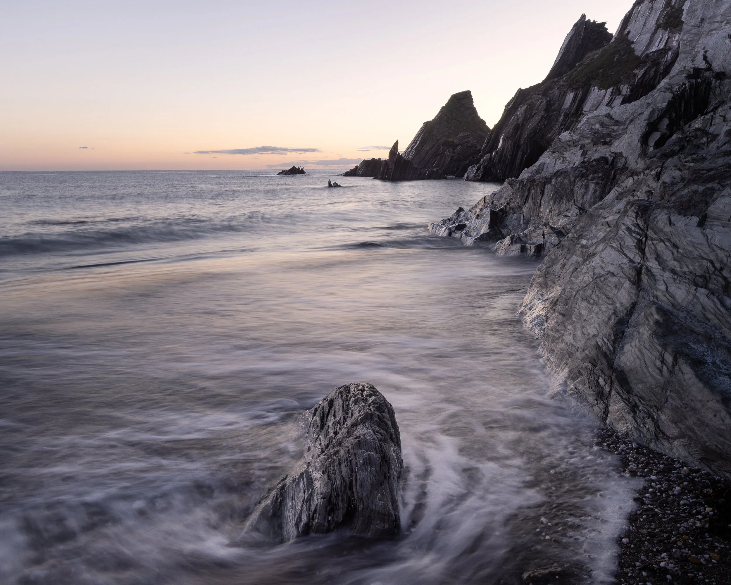 Sea stacks along the South West Coast path in Devon