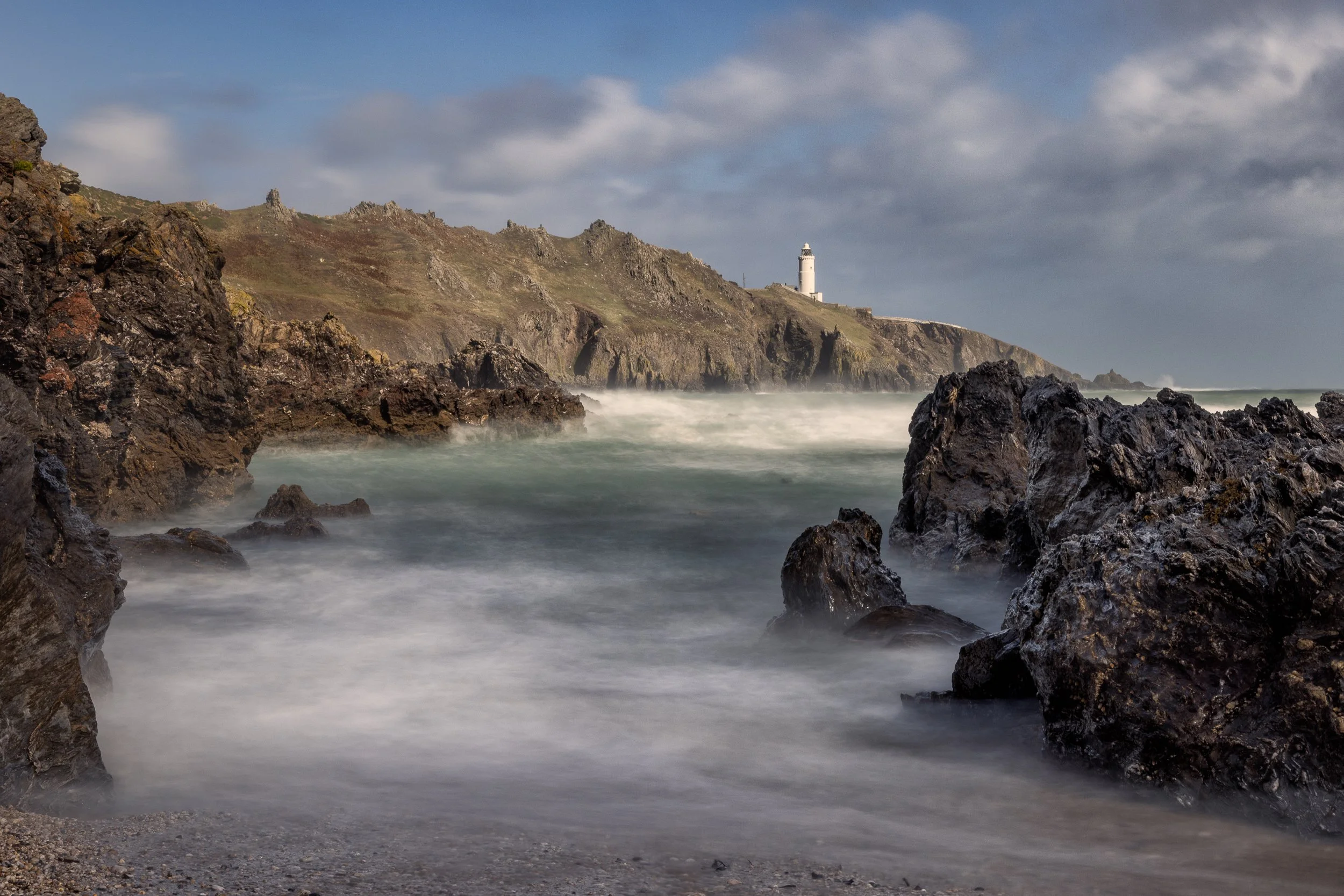 Colour photography picture of lighthouse in storm as fine art wall art print