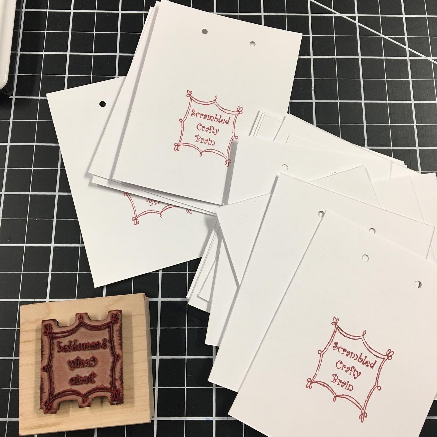 Gotta save every penny I can!  Making my own packaging using white cardstock, a hole punch, and a rubber stamp of my logo.  To all my small business friends, what is your favorite way to save money on packaging?  #smallbusiness #smallbusinessowner #s