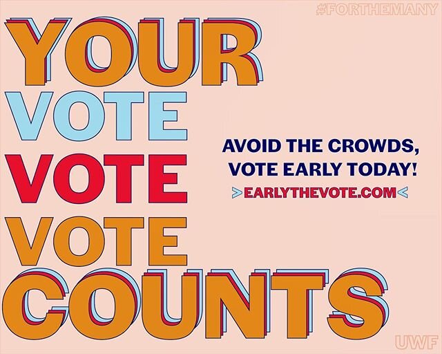 1,2,3,4,5, SIX days until the election! Avoid the crowds, Vote Early! Check out Earlythevote.com to find out how!