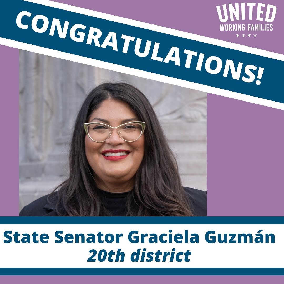 Congratulations to State Senator Graciela Guzm&aacute;n (@gracielaforsenate) on her swearing in! 

Senator Guzm&aacute;n is the newest UWF-endorsed legislator in Illinois, and organizing expertise like hers is much-needed in Springfield. Her commitme