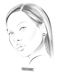 Blank face chart template by Liza Kondrevich ethnicity face charts