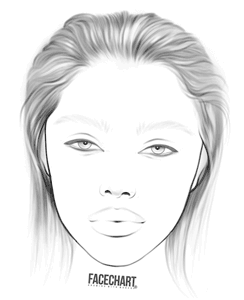 Blank face chart template by Liza Kondrevich ethnicity face charts
