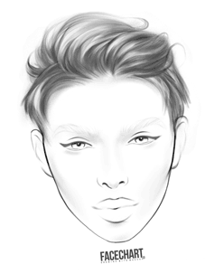 Blank face chart template by Liza Kondrevich ethnicity face charts