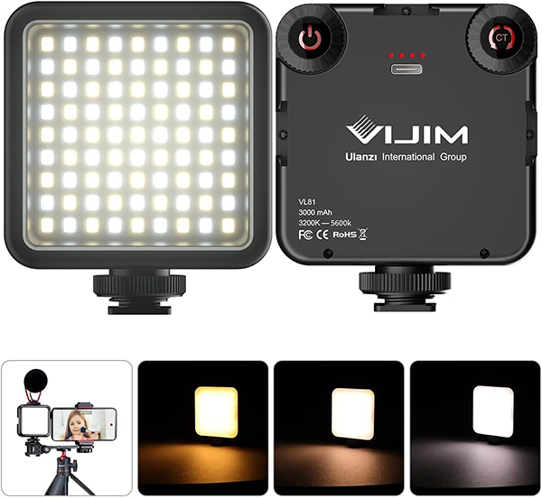 Small On-Camera LED Light (for Close-Ups + Second Angle)