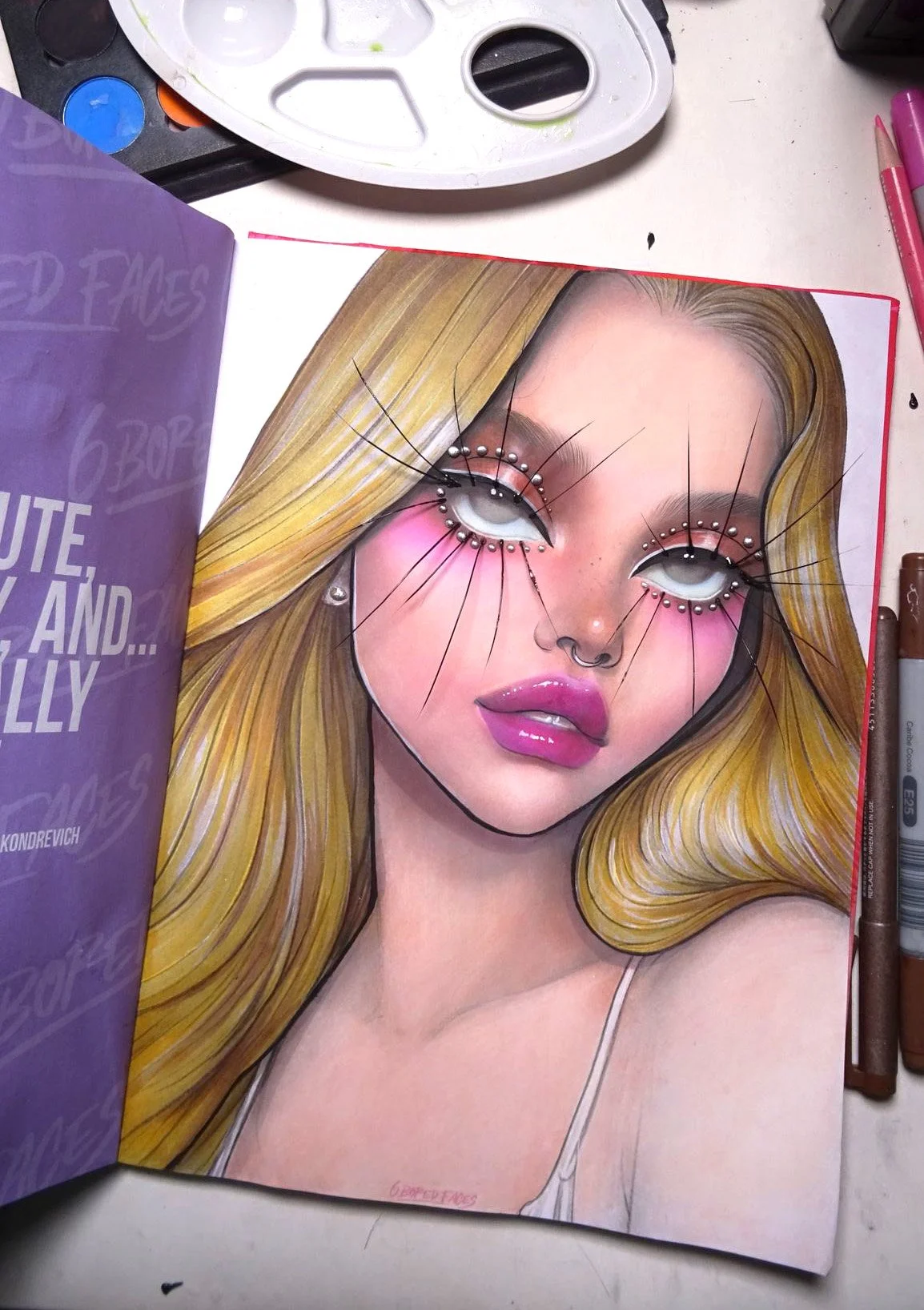 facechart template book 6 bored faces by liza kondrevich