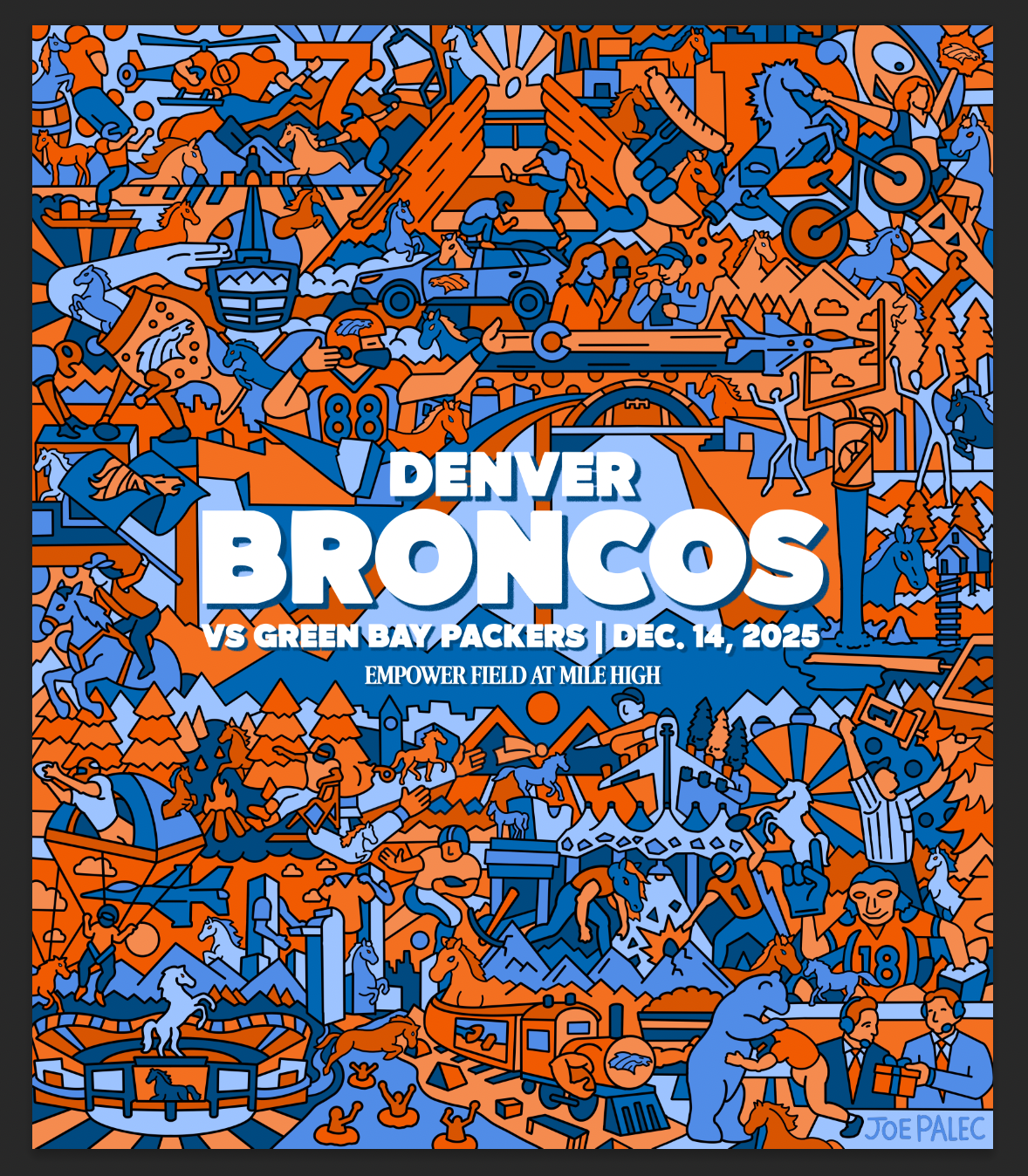 Denver Broncos Game Day Poster Dec 14th 2025 vs Green Bay Packers