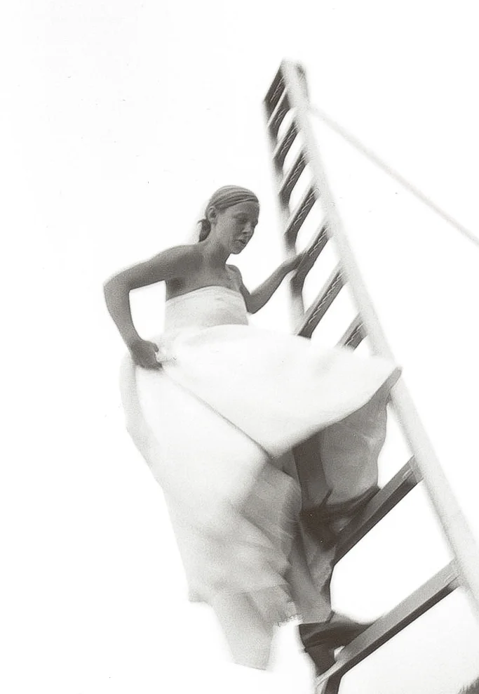 bride climbing down ladder.jpg