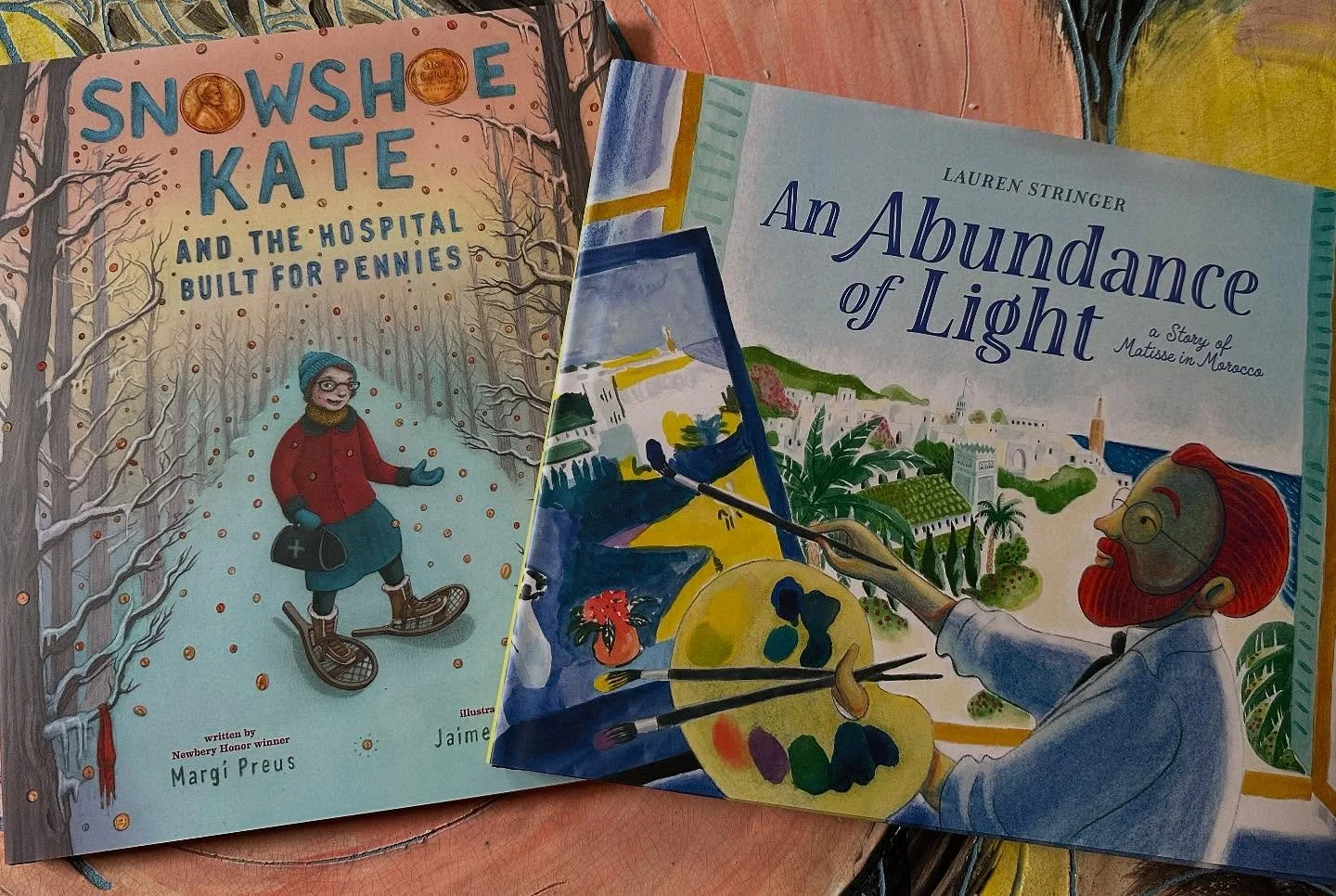 Today! Nov 2 I&rsquo;ll be in conversation with the amazing @lauren_stringer_artist_author at 2 pm @bighillbooks. AN ABUNDANCE OF LIGHT (by Lauren) is the book we all need right now&mdash;a thing of beauty in dark times.  SNOWSHOE KATE tells the amaz