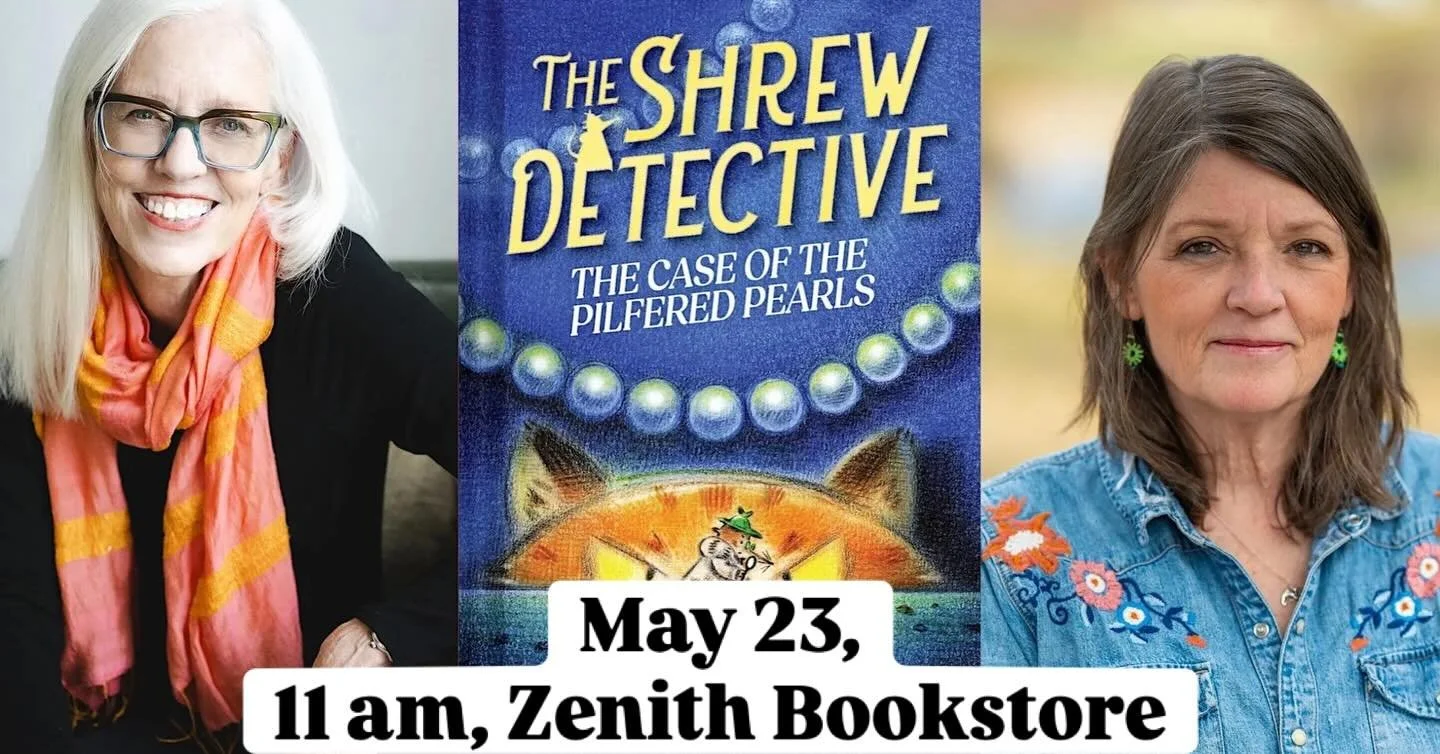BIG NEWS! Chris Monroe will help me launch The Shrew Detective @zenithbookstore Sat May 23, 11 am with scintillating (or at least a little sparkly) conversation, treasure hunt, mystery game, and bug snacks&mdash;fun for all ages! Join us! 🐞🐛🐜🕷️🐝