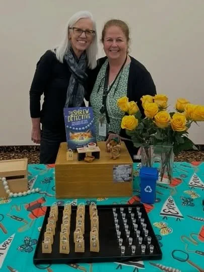 Thanks to @stillwaterpubliclibrary and the amazing Kim Faurot for a fun kick off to Mystery Month at the library! Kim set up a scavenger hunt and created teeny tiny pygmy shrew-sized gift bags and 2) charming Minerva herself (inspired by @junyiwu &ls