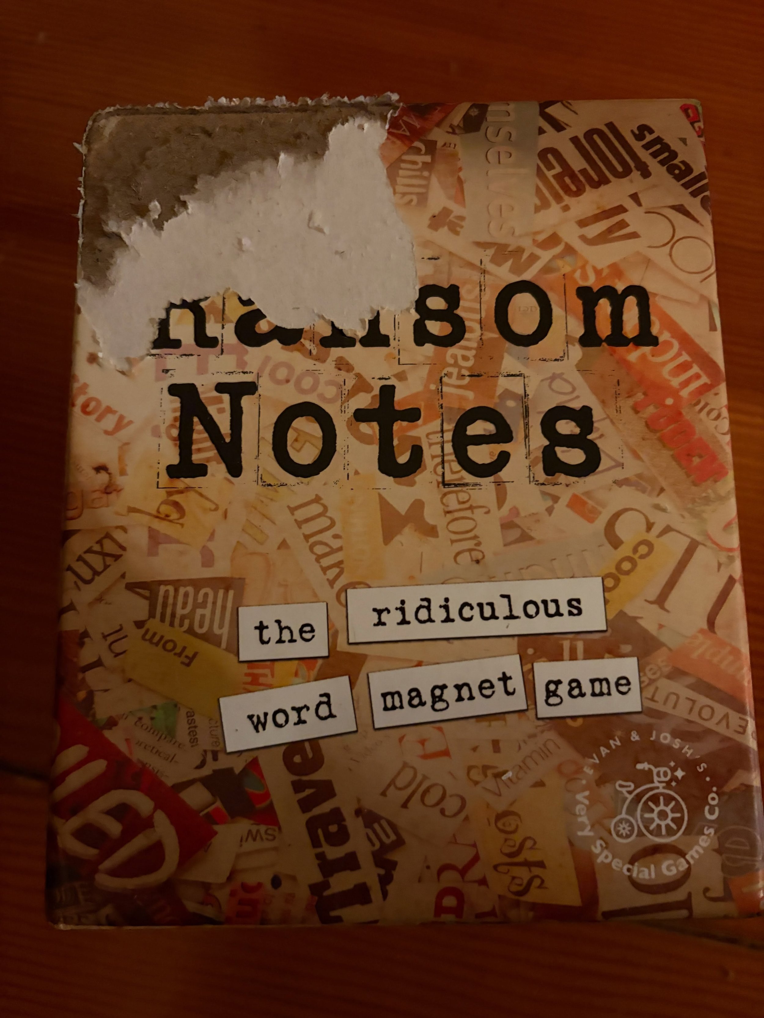 Mouse (mice?) trapped in cabin cupboard tried to eat their way into the Ransom Notes game. Perhaps to leave this (swipe) message? @ransomnotesgame #ransomnote