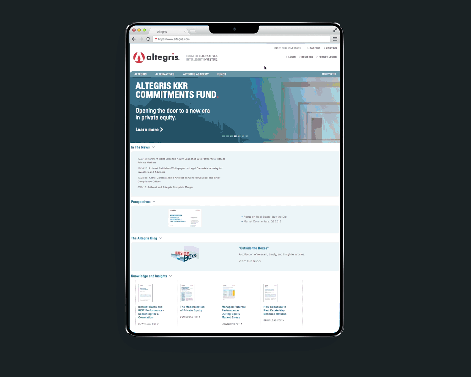  design collaboration / web ux / architecture / 2011-2013  Post log-in, web design, page architecture, complete redesign from inside and out of an investment firm. On-demand animated and fully interactive live plotting of all charts, tables and graph