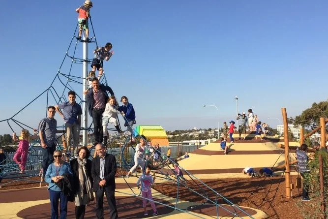 Once an underutilized space, Cantonment Hill now offers the community a wonderful public space featuring picnic shelters and an adventure playground 