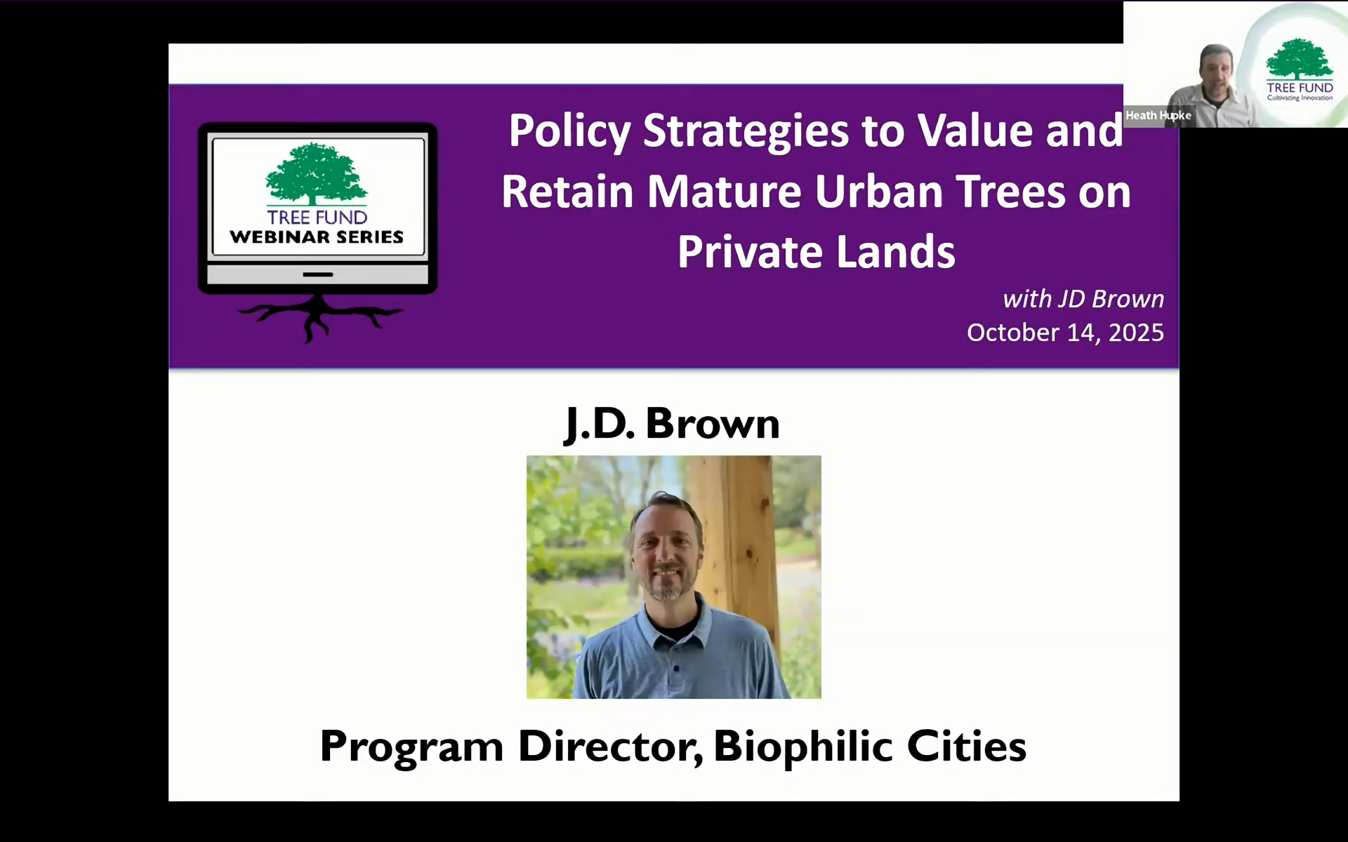 Tree Fund Webinar | Policy Strategies to Value and Retain Mature Urban Trees on Private Lands