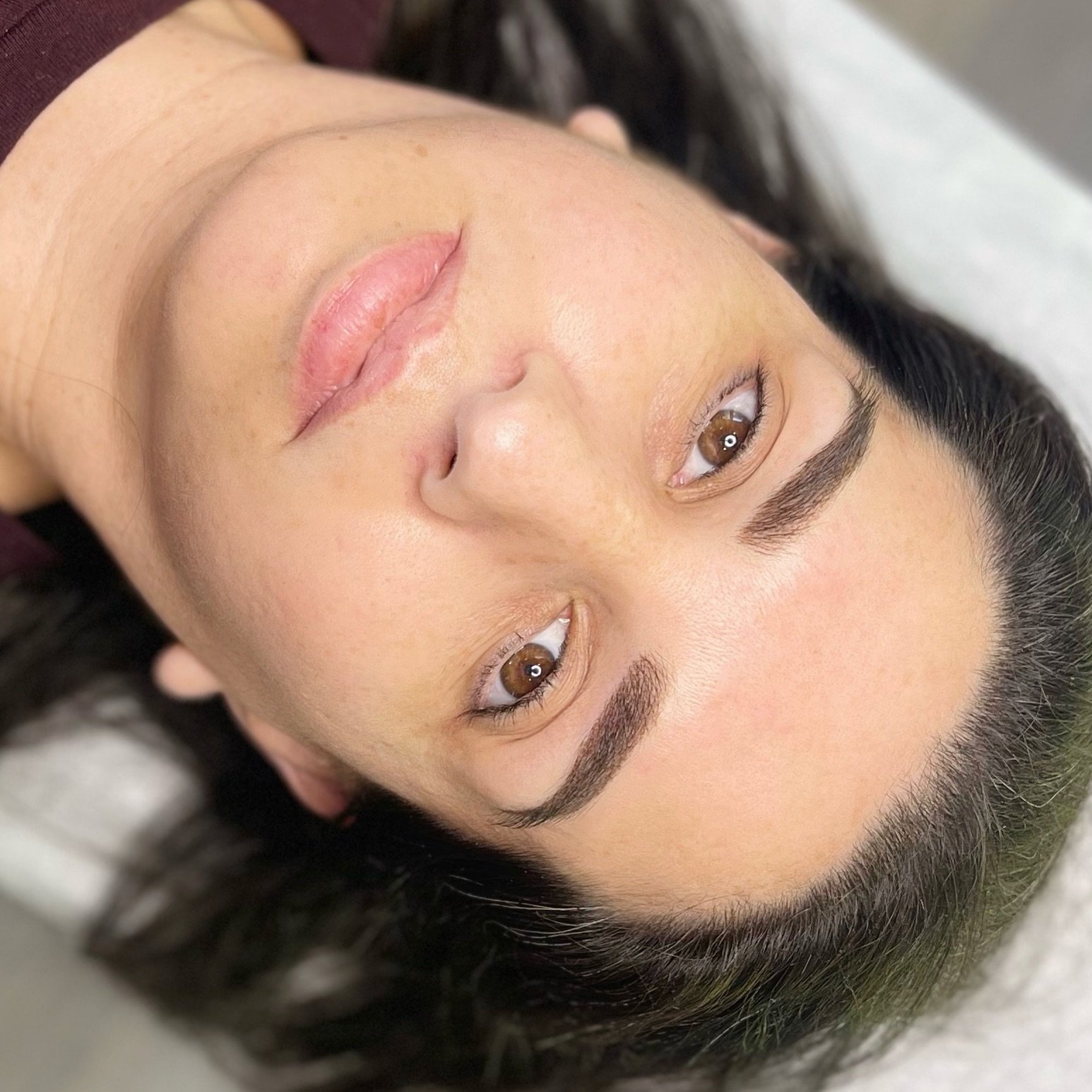 ☁️ D R E A M Y ☁️ first session for Mrs Ayde🩵 combination brows with super fluff.