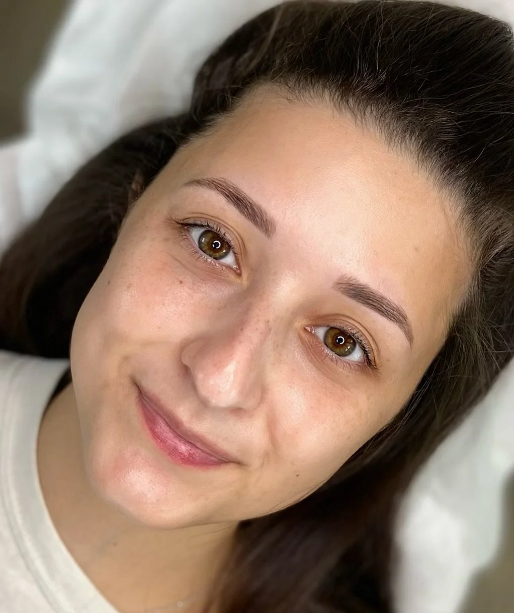 Natural healed brows before her anual touch up❣️ 
Artist- @morganelizabethyoung