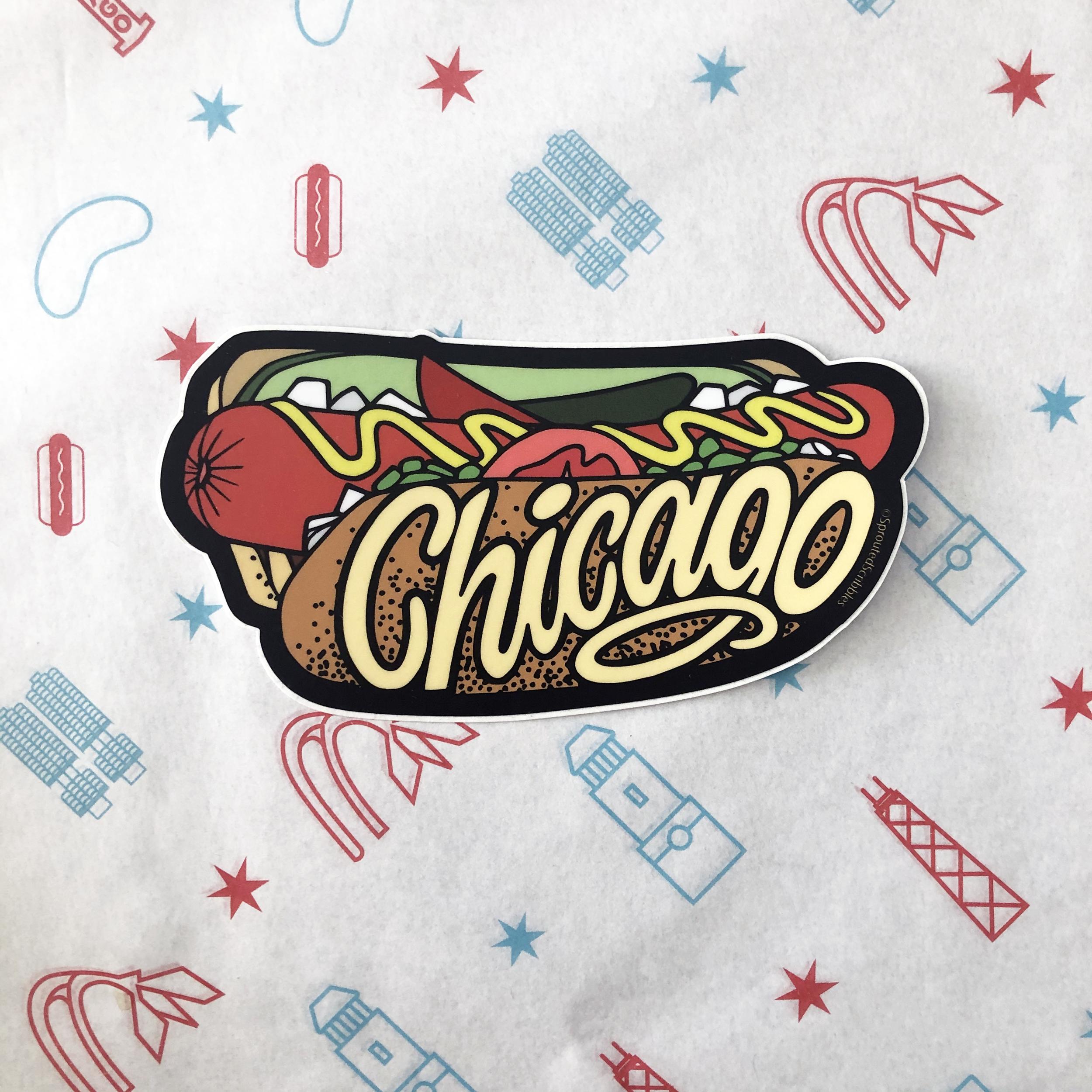 Chicago Hotdog Sticker 