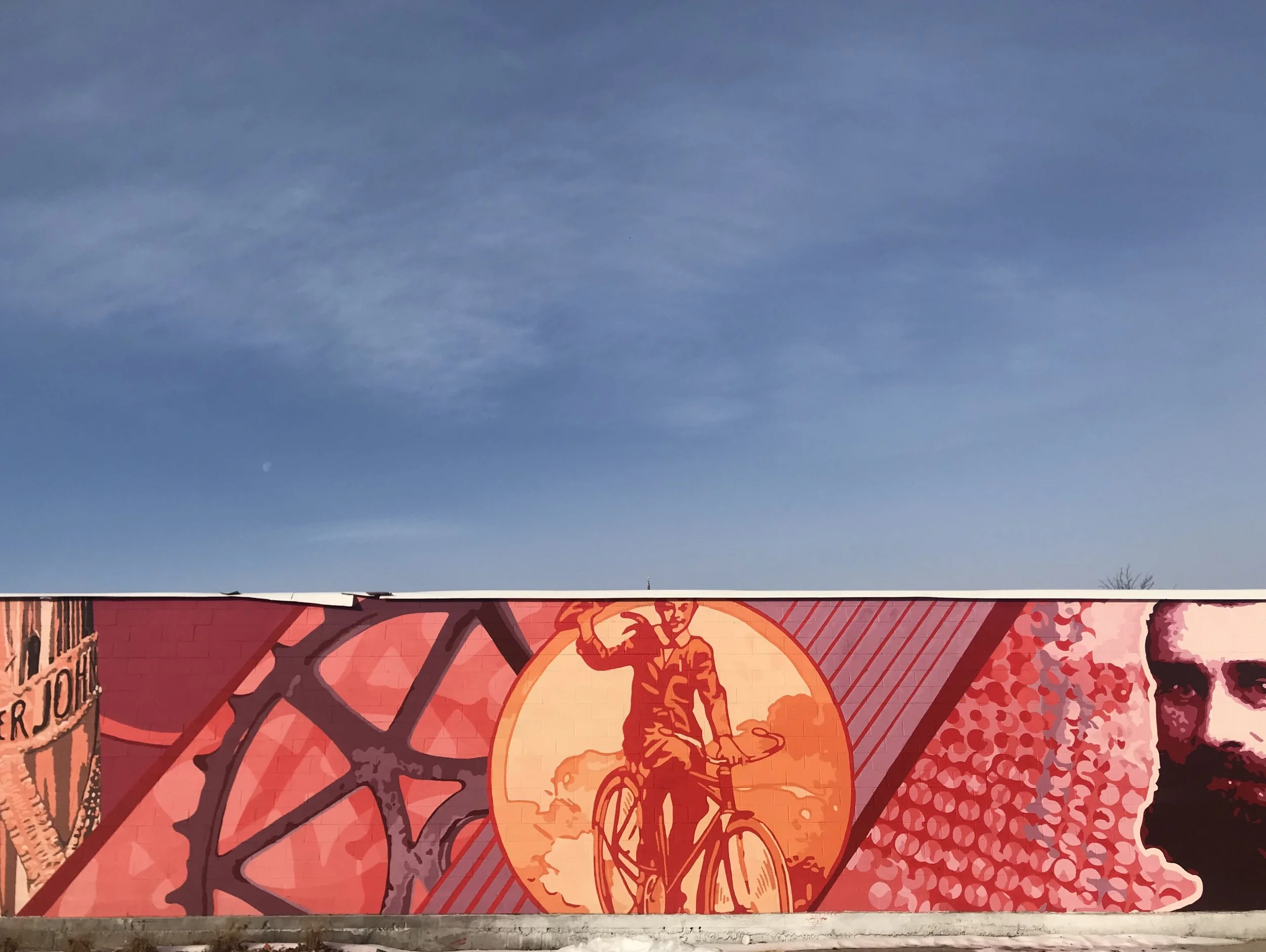 Iver Johnson mural in full view