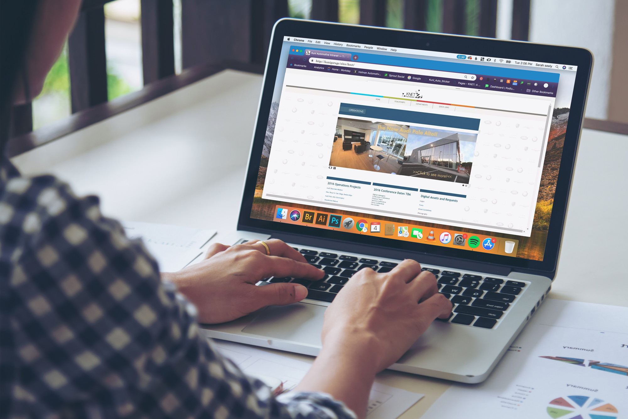 The Operations page is another example of a department page: