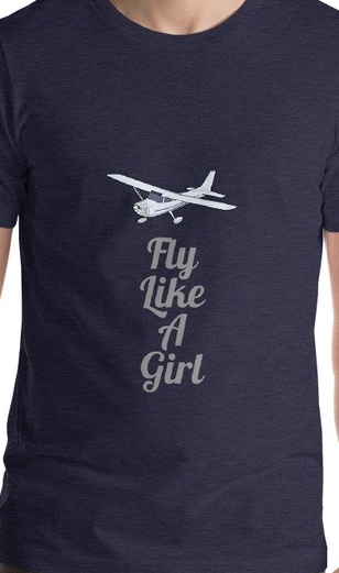 Fly Like A Girl T-Shirt Heathered Blue