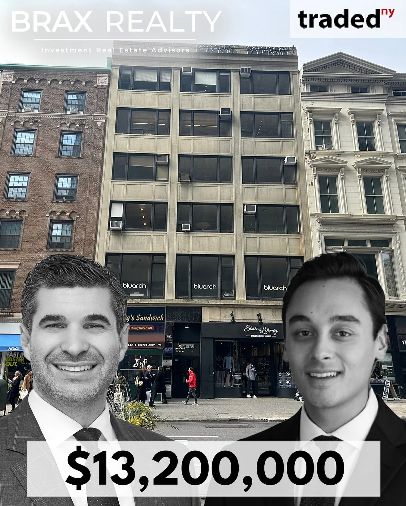 Michael Ferrara, Managing Principal and Cole Kinney Leonhardt, Investment Sales Associate of Brax Realty are pleased to announce the sale of 174-176 5th Avenue for $13,200,000.

The office building is located directly across the street from the Flati