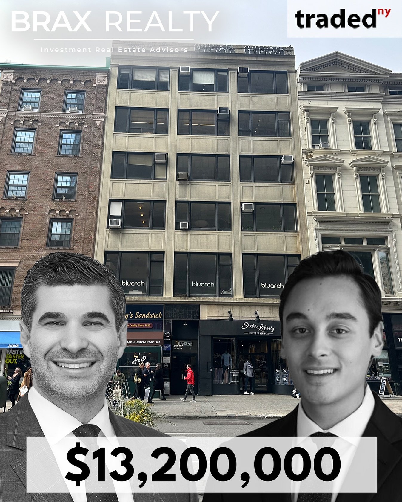 Michael Ferrara, Managing Principal and Cole Kinney Leonhardt, Investment Sales Associate of Brax Realty are pleased to announce the sale of 174-176 5th Avenue for $13,200,000.

The office building is located directly across the street from the Flati