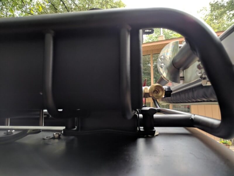 road shower mounted inside yakima load warrior cargo basket