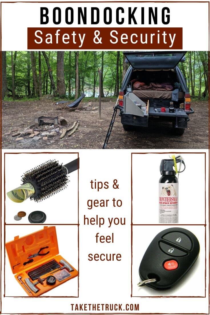 Is boondocking safe? This post is all about wild camping safety and camp security while boondocking. Many camping safety tips and ideas on feeling secure while camping off grid are given.