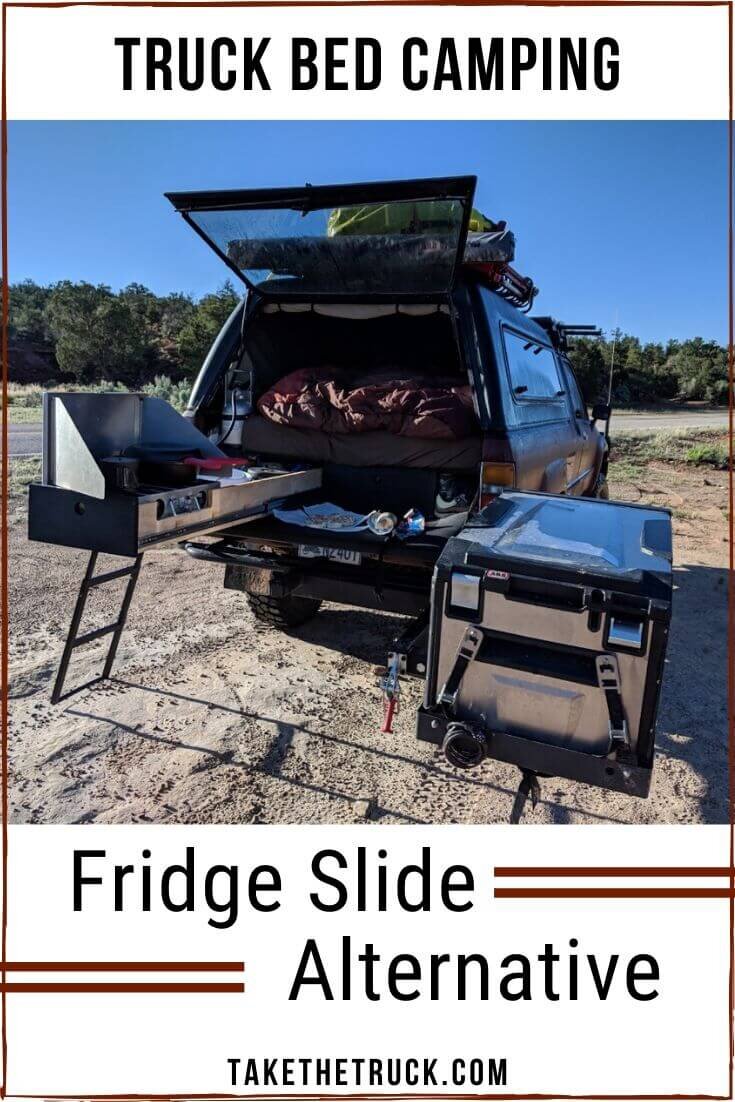 Rather than using a camping fridge slide, check out this DIY camping fridge hack for mounting off your vehicle's hitch! This works especially well when truck bed camping with an ARB Elements Fridge.
