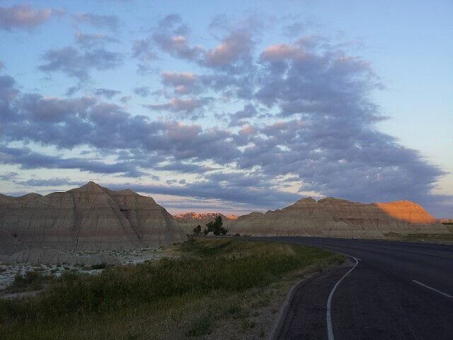 Badlands National Park South Dakota road trip sunset