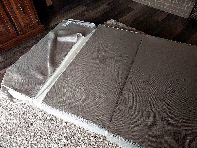 modified foam mattress cut and recovered with fabric
