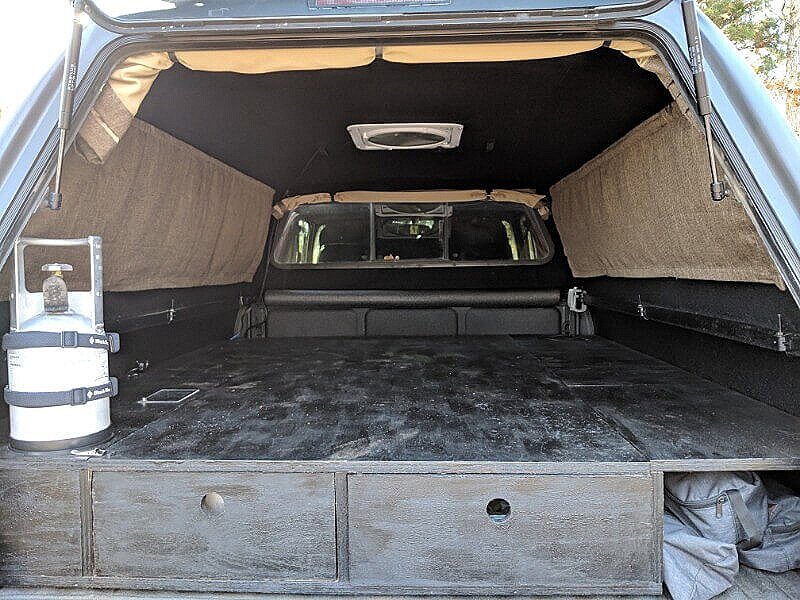 truck bed sleeping platform with no truck camping mattress