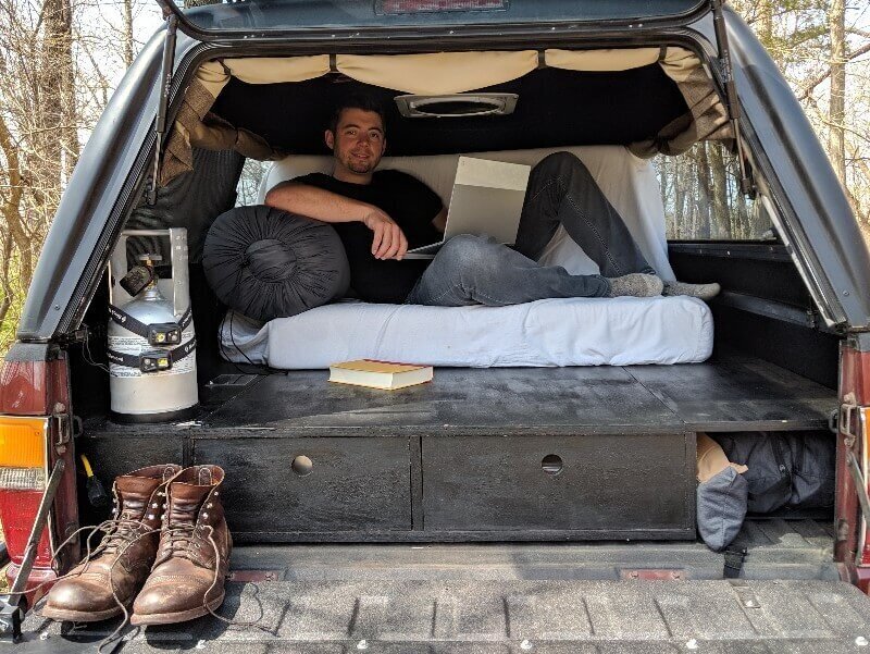 mattress in bed of truck