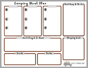 Camping meal plan template free printable