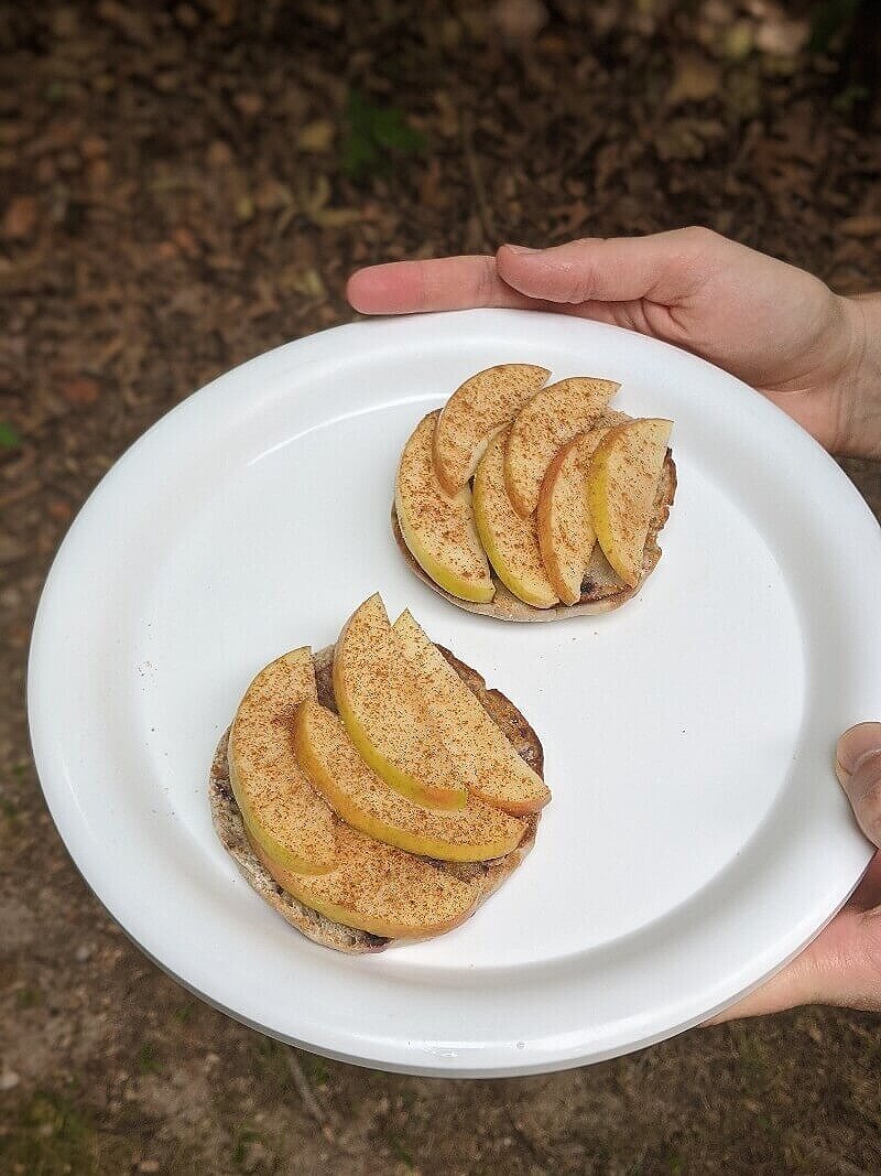 Easy camping foods for kids - english muffin breakfast.