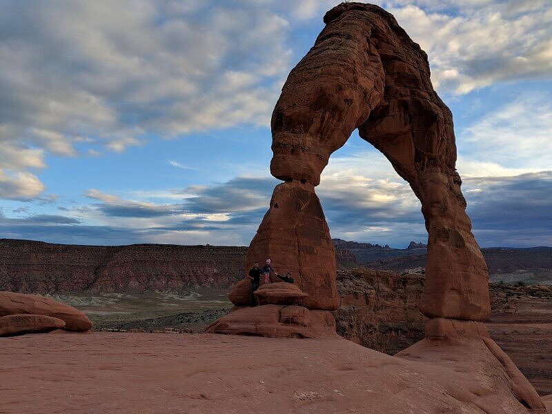 The famous Delicate Arch at sunset in Arches National Park, Utah
