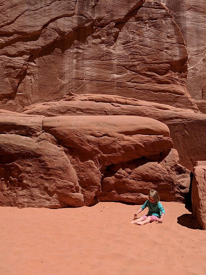 Sand play in Arches National Park, Utah