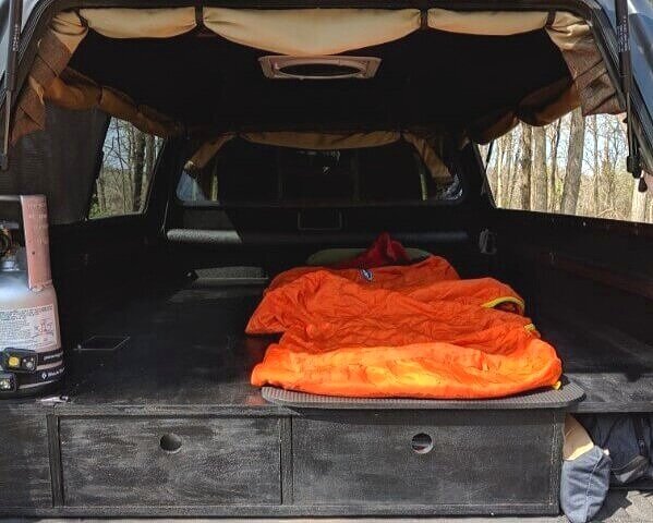 Typical Warm-Weather Truck Camping Setup