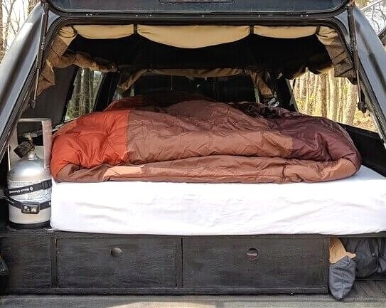 Cold Weather Truck Camping Setup