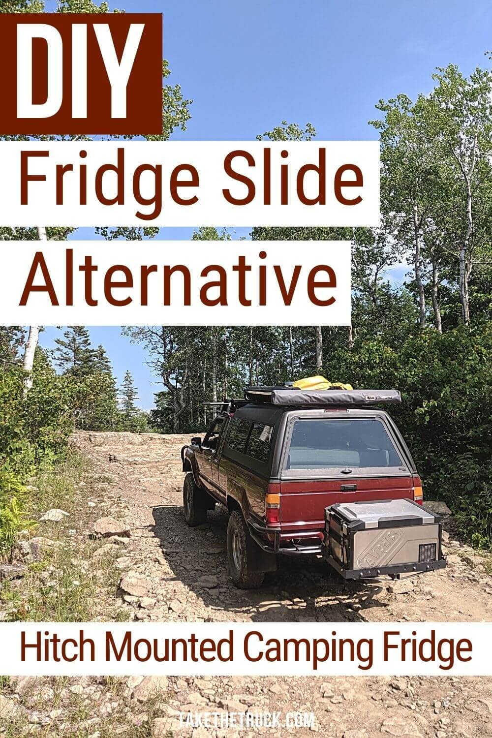 Instead of using a camping fridge slide, check out this DIY camping fridge hack for mounting off your hitch! This works especially well when truck bed camping with an ARB Elements Fridge.