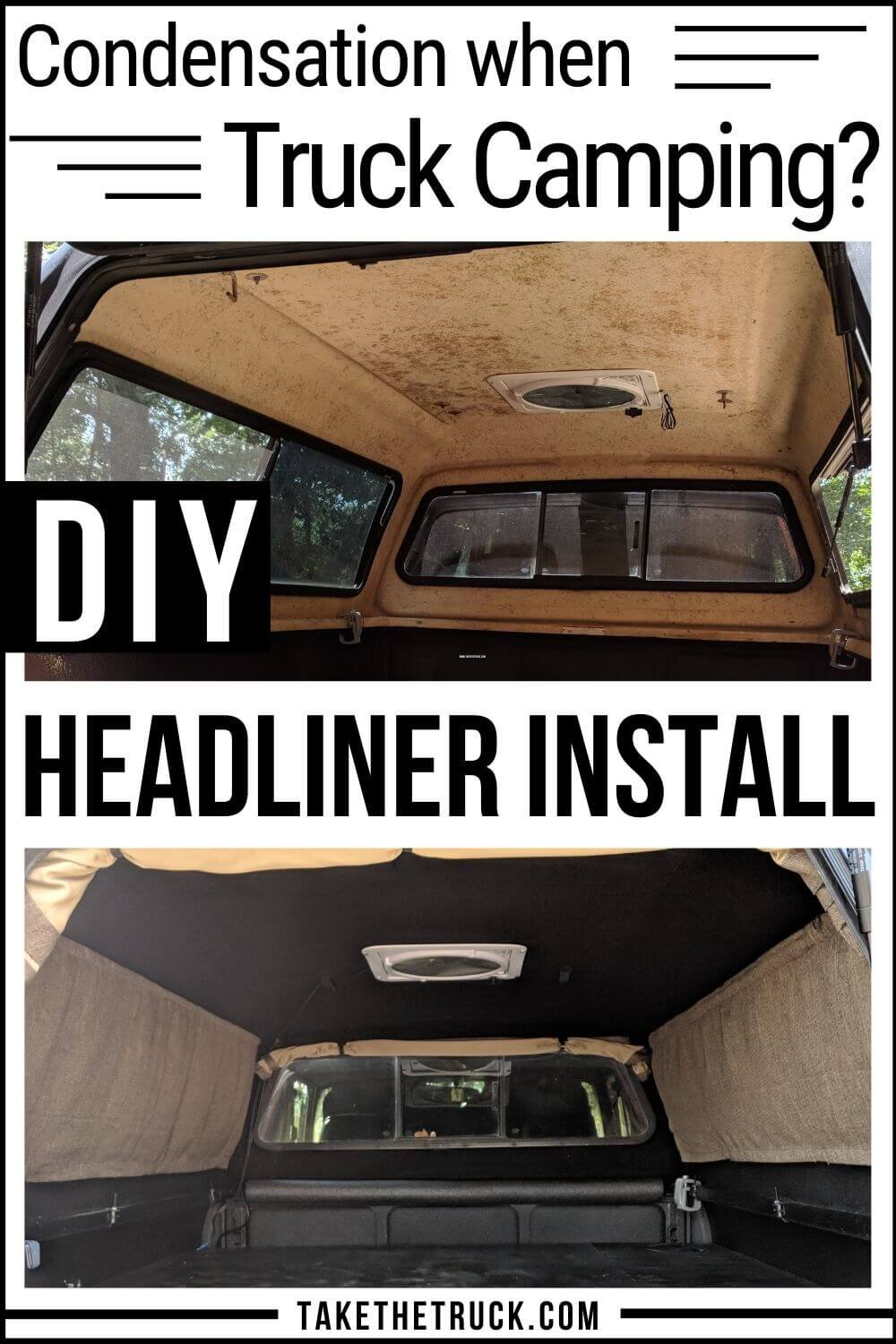 This post tells exactly how to add a headliner or DIY camper shell liner to your truck shell or camper van. Adding a camper shell liner will keep the condensation down when camping or truck camping.