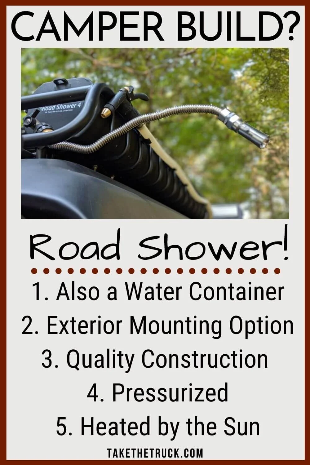 Looking for a Portable Camp Shower? Here's Why The Road Shower Is The